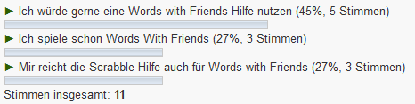 Umfrage zum Wunsch nach einer Words with Friends - Hilfe