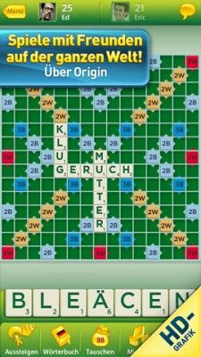 Eine typische Spielszene in Scrabble.