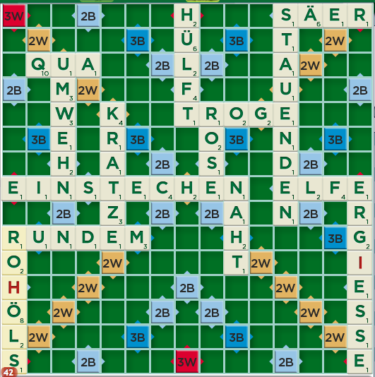 Scrabble-App Spielsituation