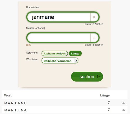 Ein Anwendungsbeispiel für unseren Namensgenerator.