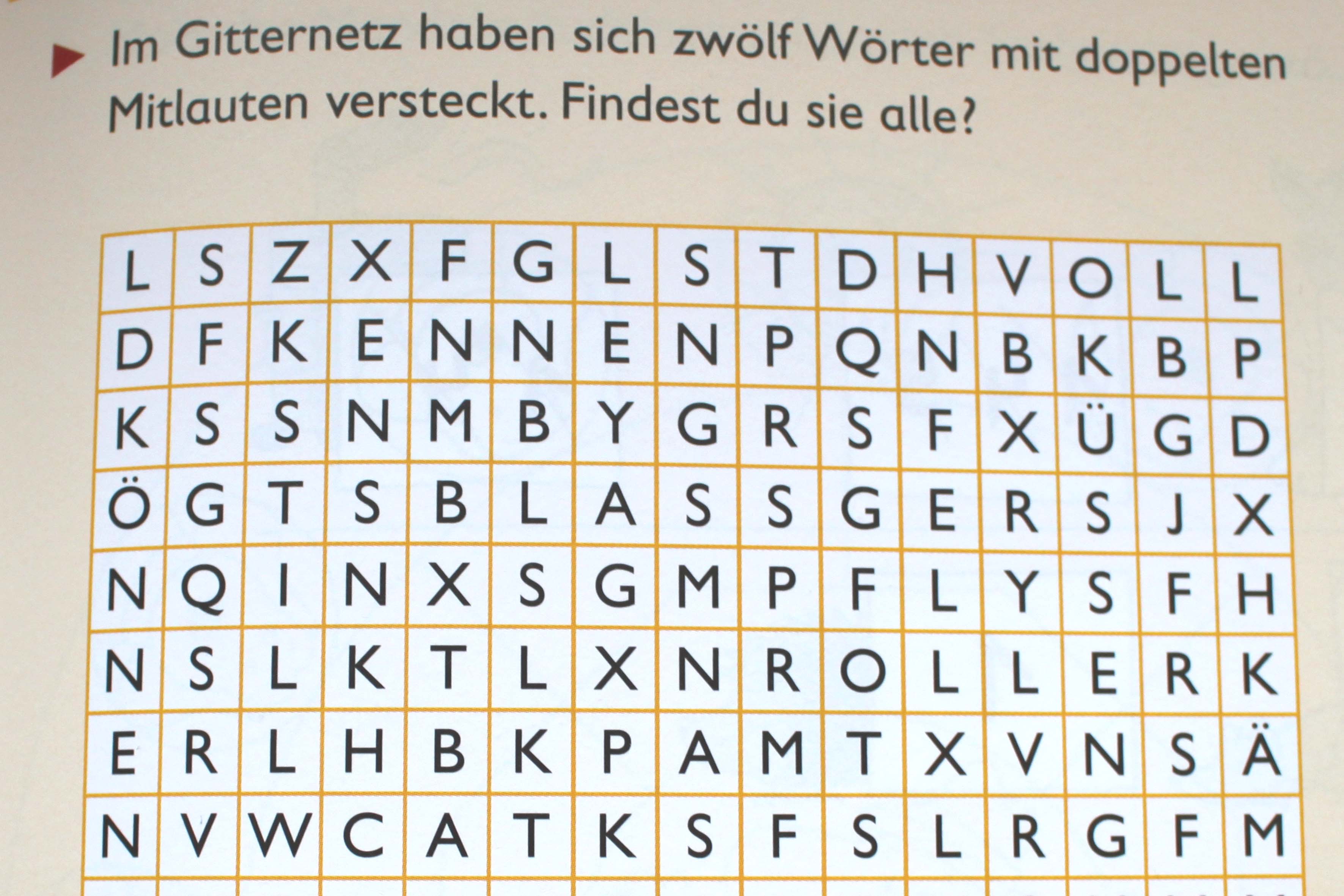 Gitter-Rätsel für Kinder