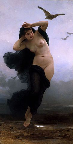 griechische Göttin konnte gut mit Vögeln: Nyx, griechische Göttin der Nacht.