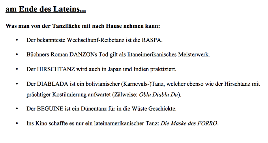 lateinamerikanischer Tanz lateinamerikanischer Tanz