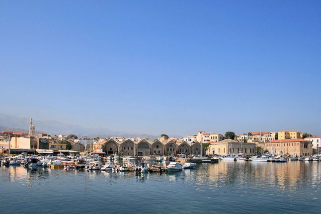 Ein venetianischer Hafen auf Kreta, der größten Insel Griechenlands