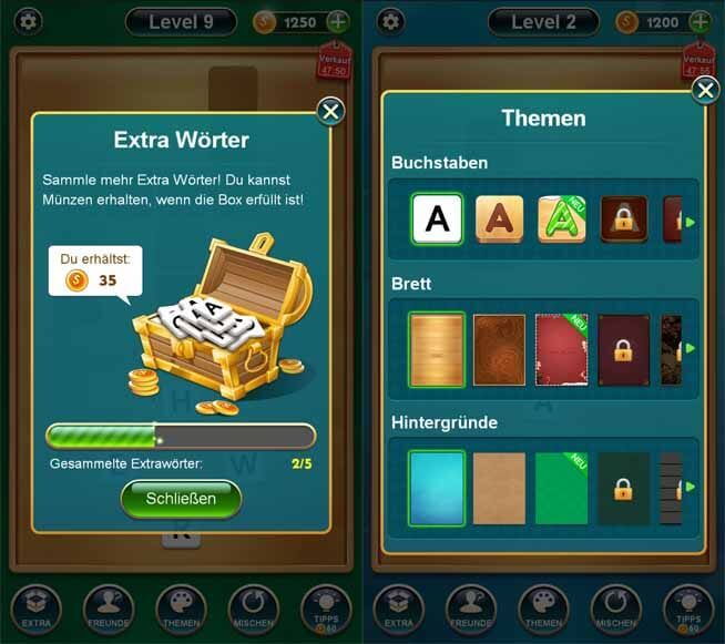 Extras App Wort Kreuz